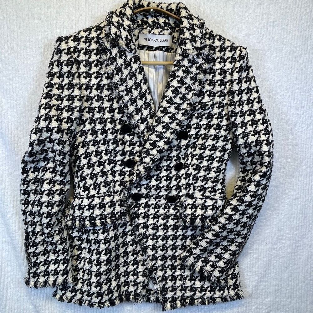 Veronica Beard Black and White Houndstooth Blazer sz 4